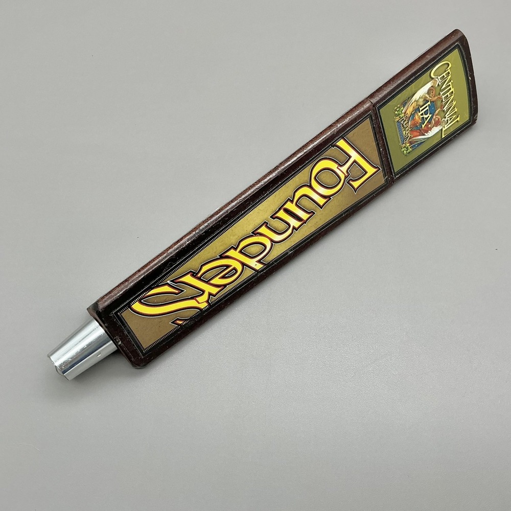 Founders Centennial IPA Beer Tap Handle Wood 3 Sided Michigan Breweriana 11"
